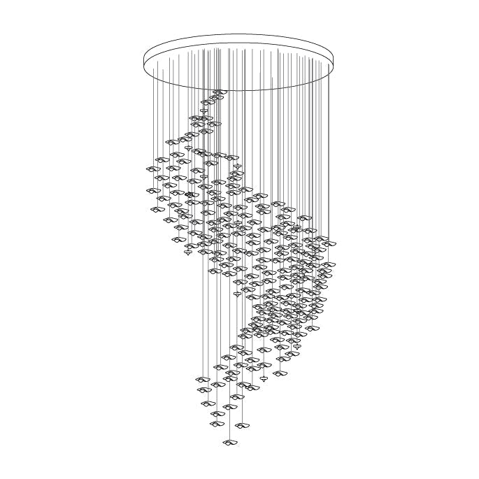 Tidal Art Glass Chandelier – Modern Cascading LED Pendant Light
