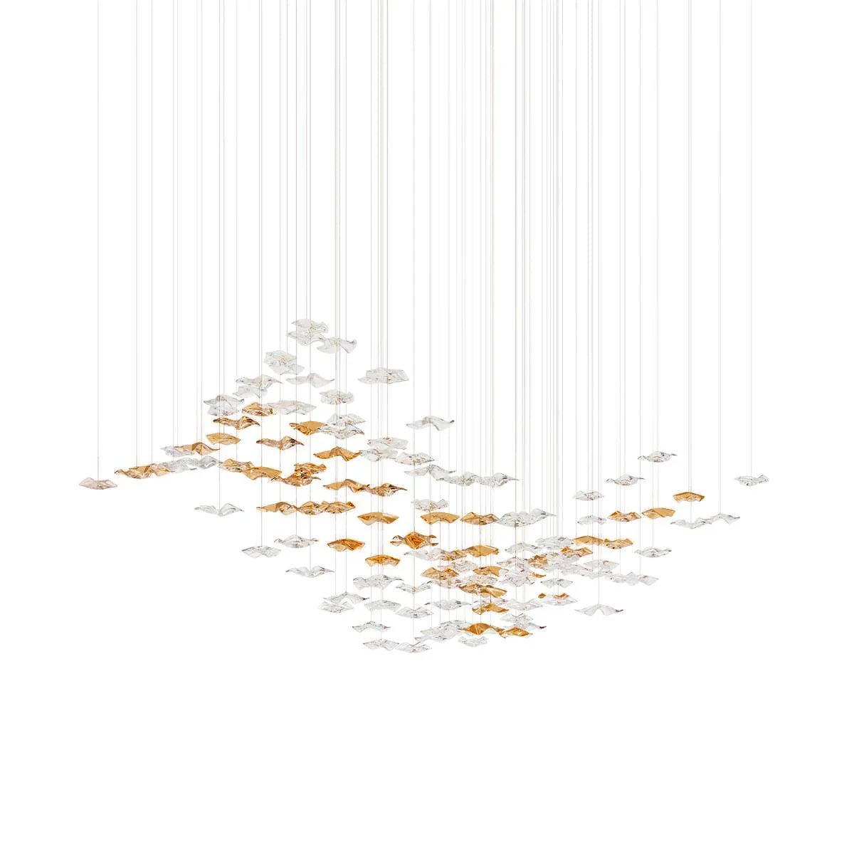 Tidal Art Glass Chandelier – Modern Cascading LED Pendant Light
