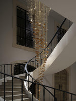 Tidal Art Glass Chandelier – Modern Cascading LED Pendant Light