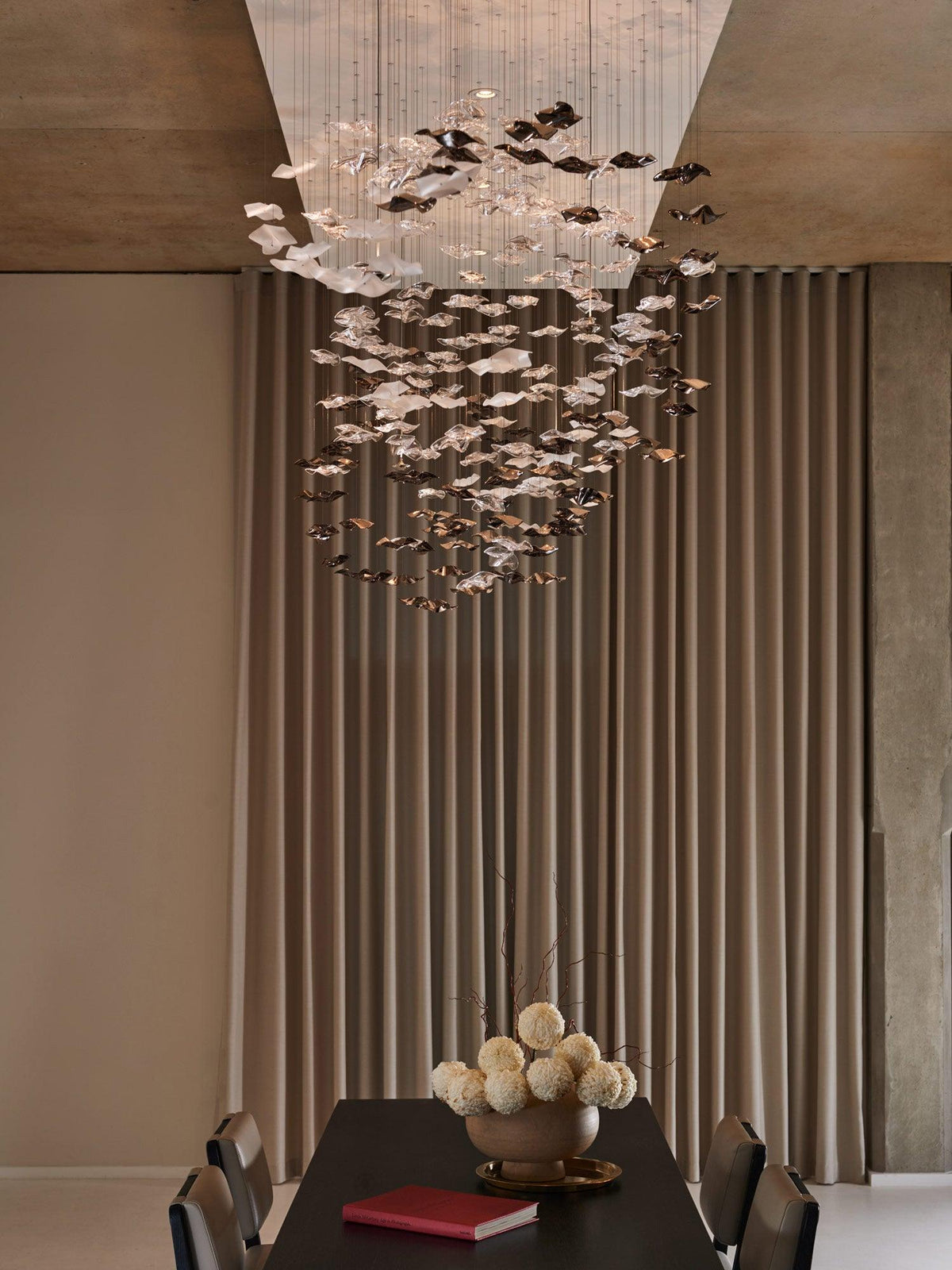 Tidal Art Glass Chandelier – Modern Cascading LED Pendant Light