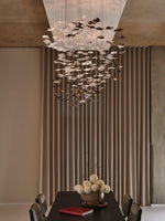 Tidal Art Glass Chandelier – Modern Cascading LED Pendant Light