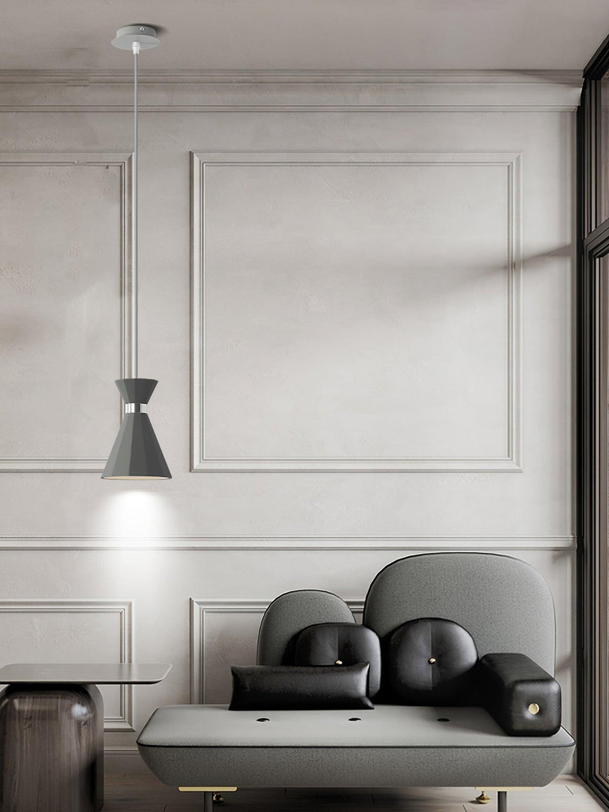 Sash Cement Pendant Light with Gold Accents