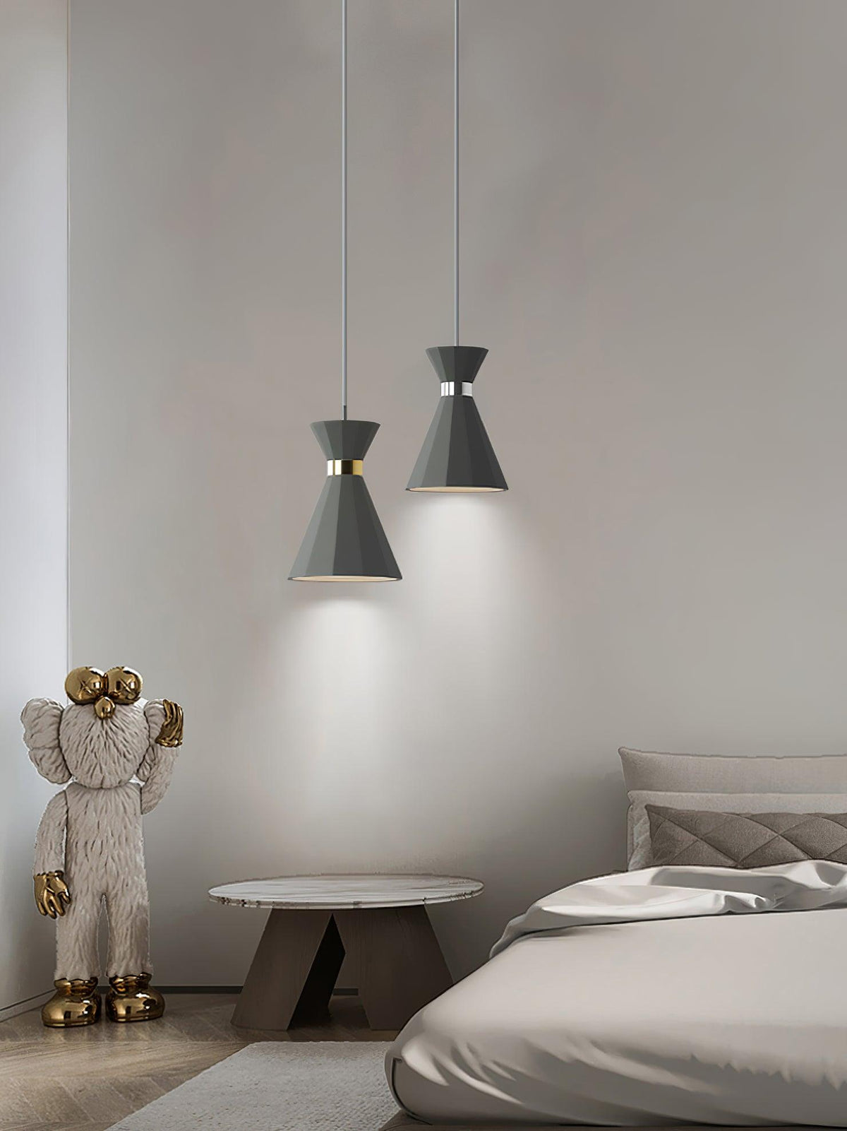 Sash Cement Pendant Light with Gold Accents