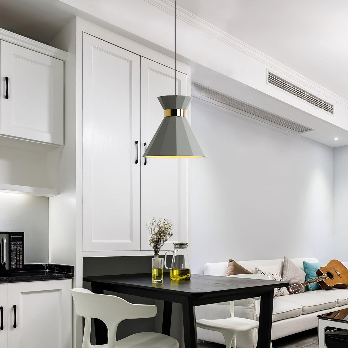 Sash Cement Pendant Light with Gold Accents