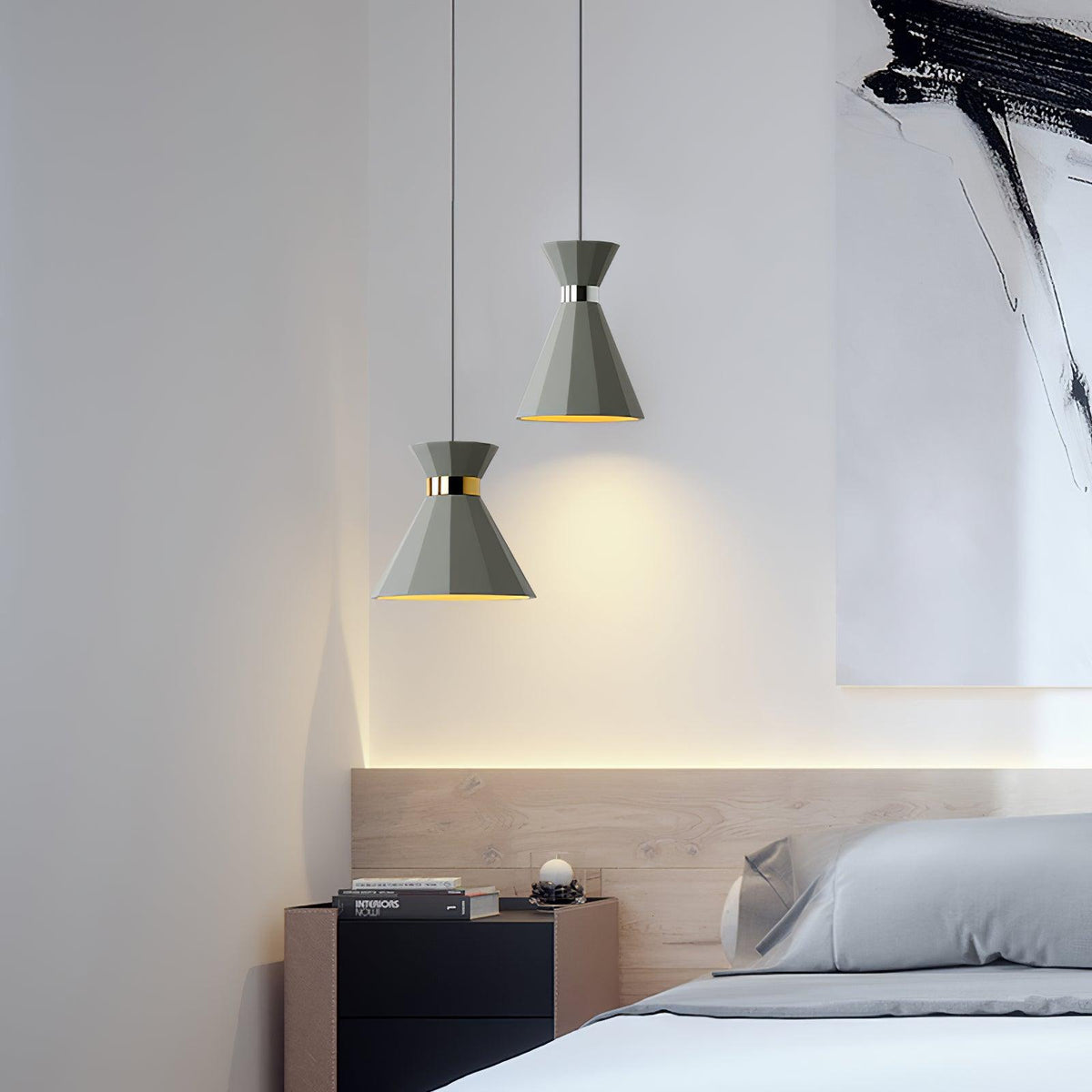 Sash Cement Pendant Light with Gold Accents