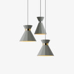 Sash Cement Pendant Light with Gold Accents
