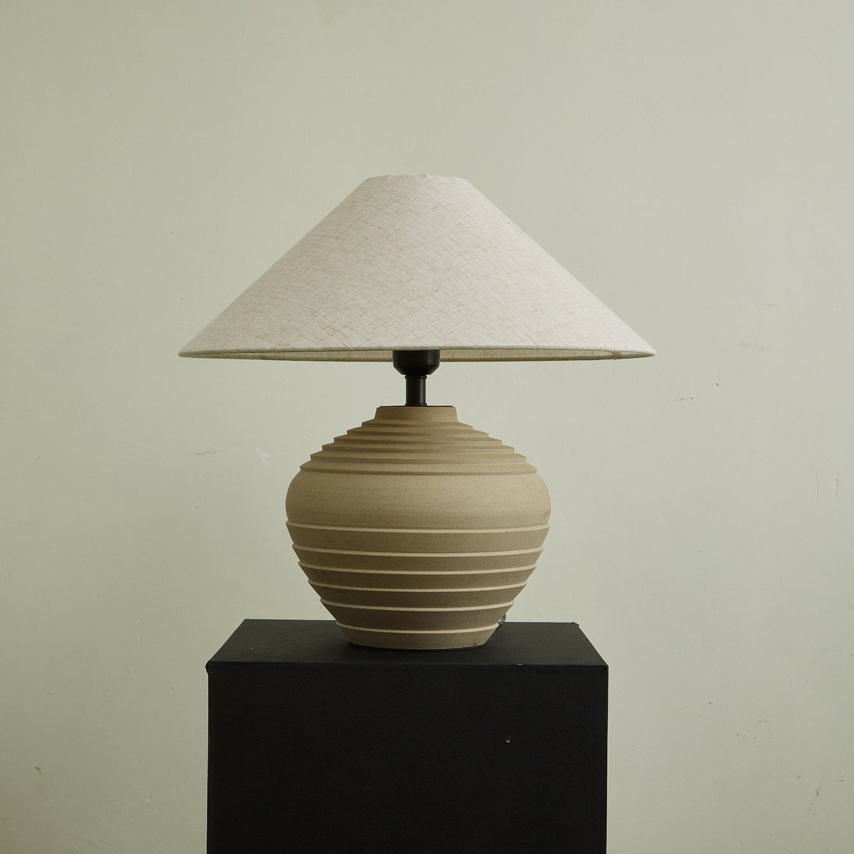 Satori Ridge Ceramic Table Lamp with Linen Shade for Modern Interiors