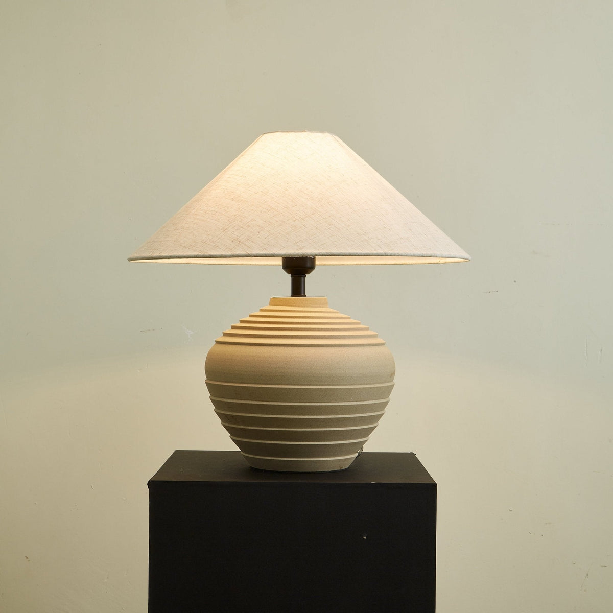 Satori Ridge Ceramic Table Lamp with Linen Shade for Modern Interiors