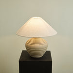 Satori Ridge Ceramic Table Lamp with Linen Shade for Modern Interiors