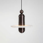 Saturn Alabaster Pendant Light – Sculptural Brass LED Chandelier
