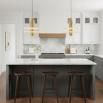Saturn Alabaster Pendant Light – Sculptural Brass LED Chandelier
