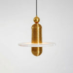 Saturn Alabaster Pendant Light – Sculptural Brass LED Chandelier