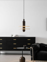 Saturn Alabaster Pendant Light – Sculptural Brass LED Chandelier