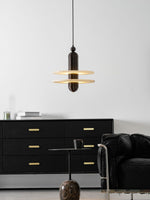 Saturn Alabaster Pendant Light – Sculptural Brass LED Chandelier