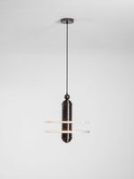 Saturn Alabaster Pendant Light – Sculptural Brass LED Chandelier
