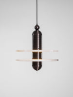 Saturn Alabaster Pendant Light – Sculptural Brass LED Chandelier