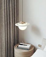 Saturn Celestial Pendant Light in Glass and Metal for Modern Interiors