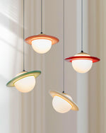 Saturn Celestial Pendant Light in Glass and Metal for Modern Interiors