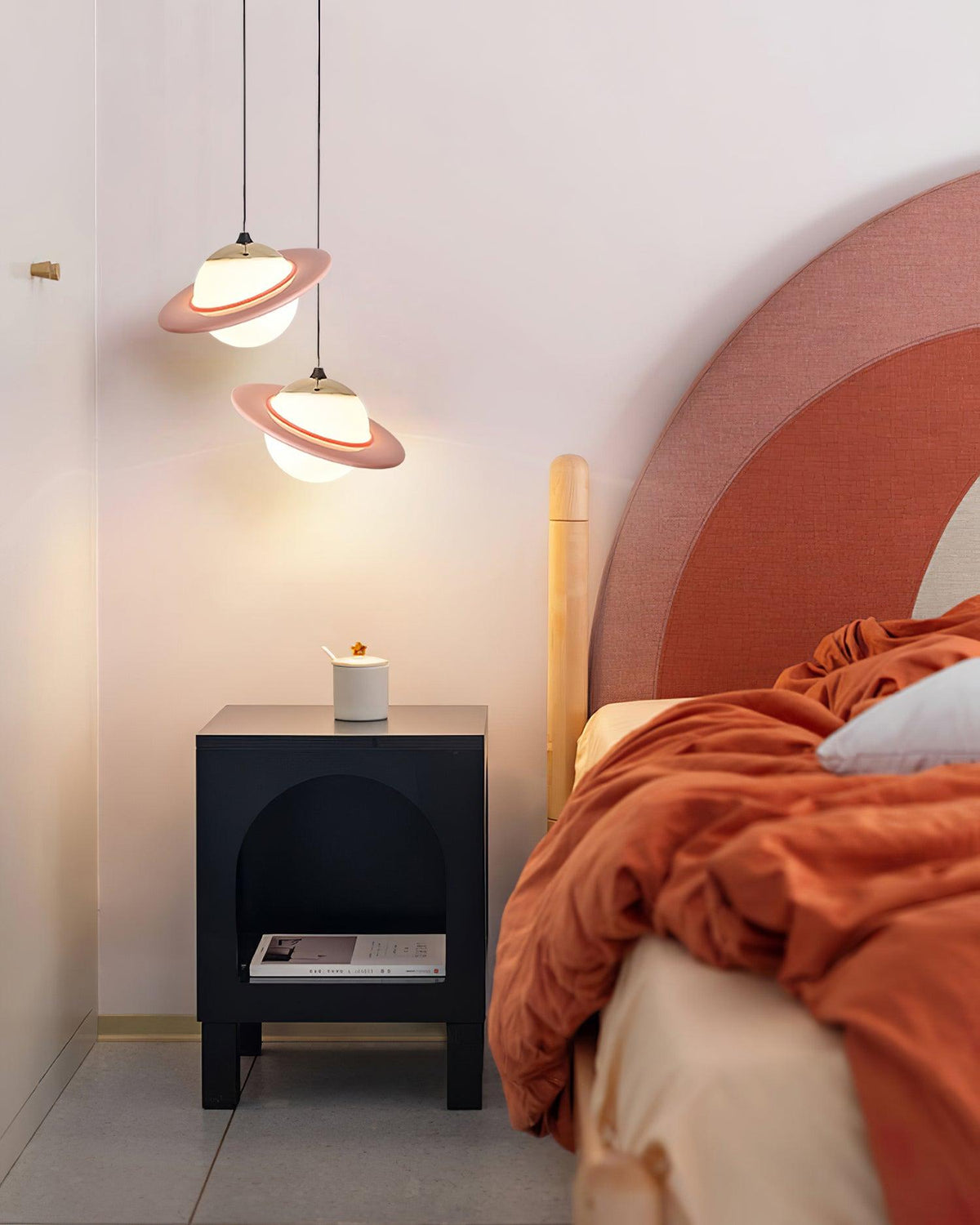 Saturn Celestial Pendant Light in Glass and Metal for Modern Interiors