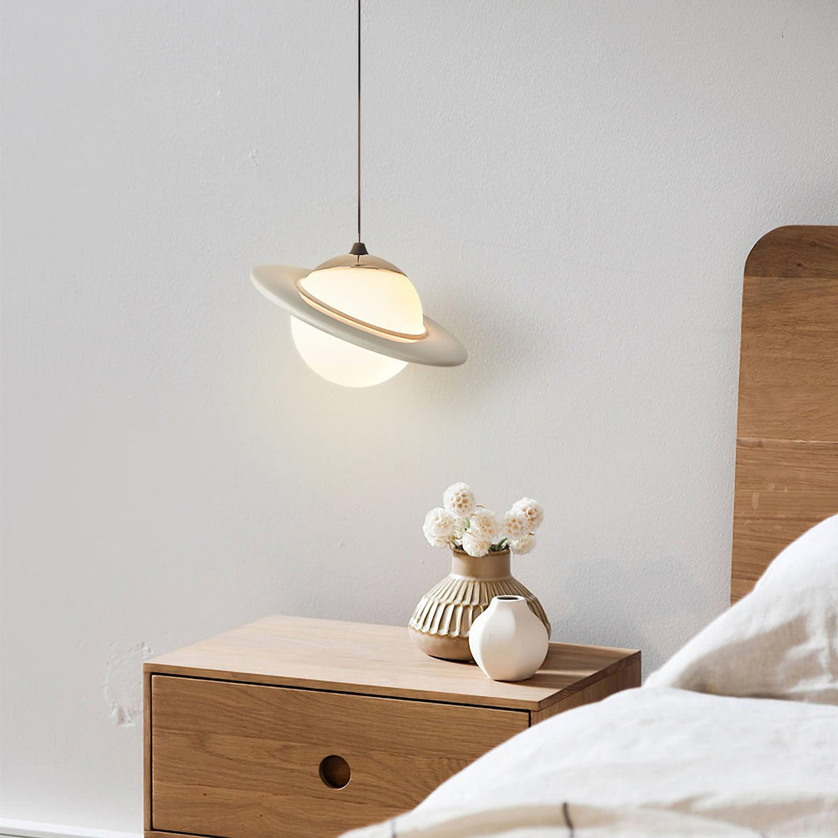 Saturn Celestial Pendant Light in Glass and Metal for Modern Interiors