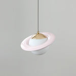 Saturn Celestial Pendant Light in Glass and Metal for Modern Interiors
