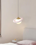 Saturn Celestial Pendant Light in Glass and Metal for Modern Interiors