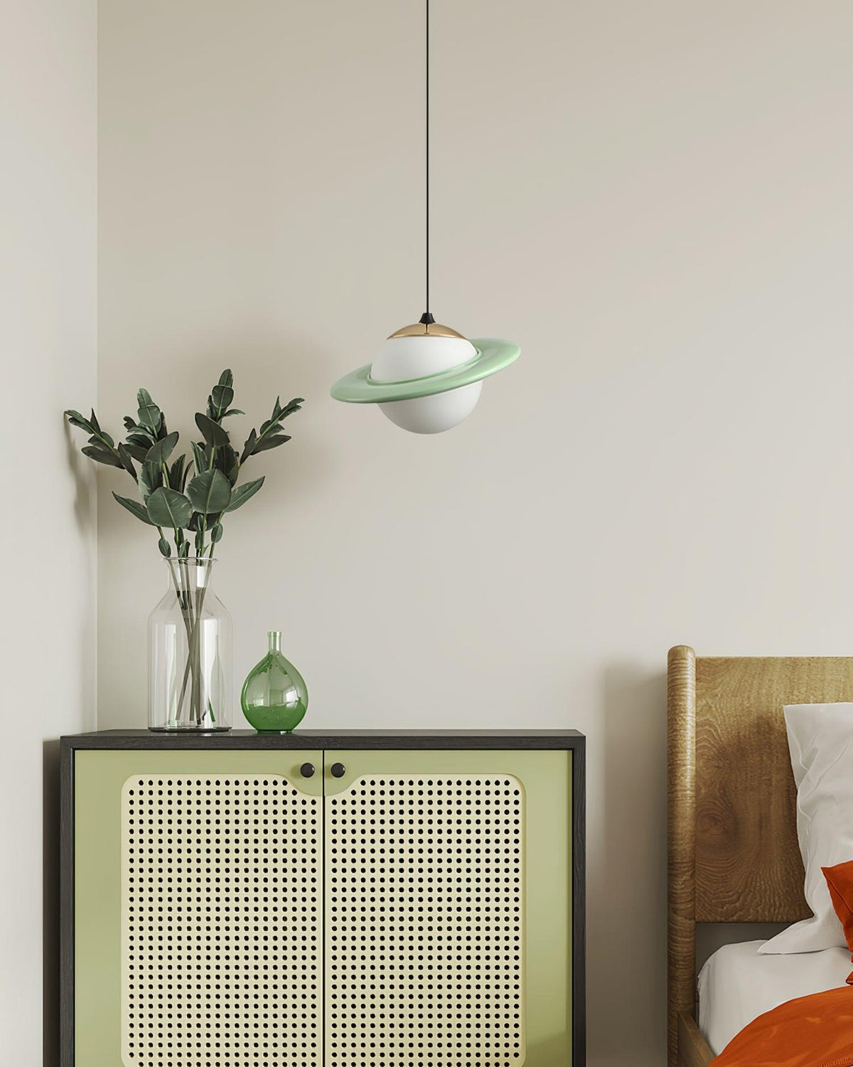 Saturn Celestial Pendant Light in Glass and Metal for Modern Interiors