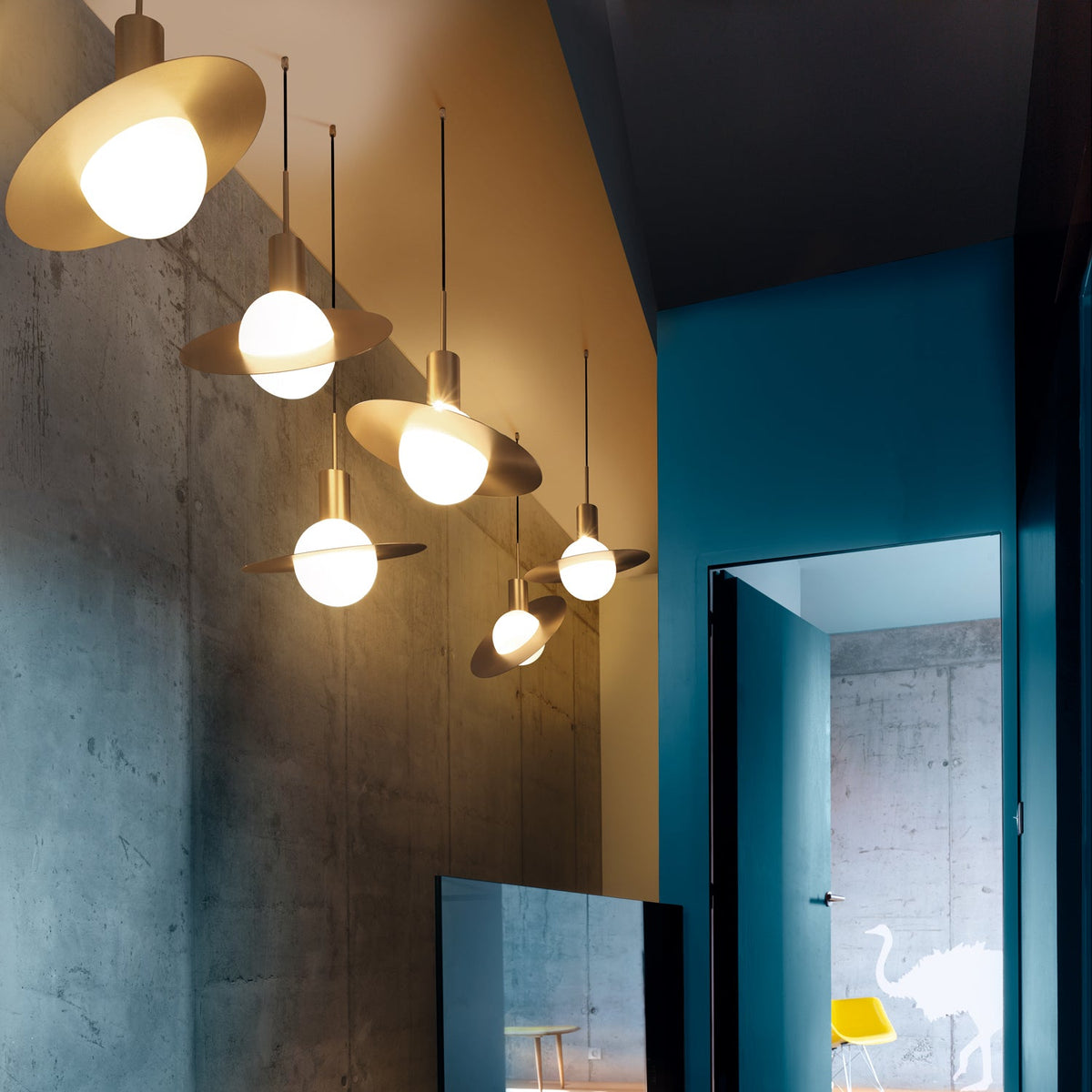 Saturne Brass & Glass Pendant Light – Modern Celestial Suspension