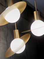 Saturne Brass & Glass Pendant Light – Modern Celestial Suspension