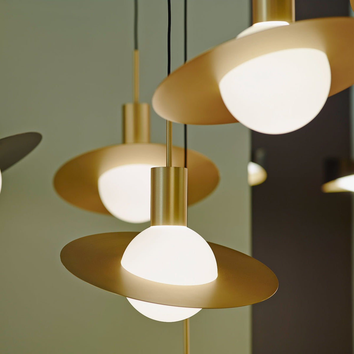 Saturne Brass & Glass Pendant Light – Modern Celestial Suspension