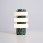 Saturn Travertine Table Lamp – Sculptural LED Accent Light
