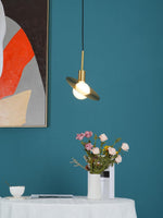Saturne Brass & Glass Pendant Light – Modern Celestial Suspension
