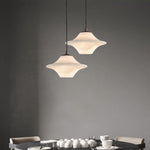 Celestial Alabaster Pendant Light with Black Metal Accents