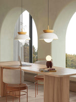 Savie Modern Wood Grain Glass Pendant Light for Dining Room and Kitchen Island