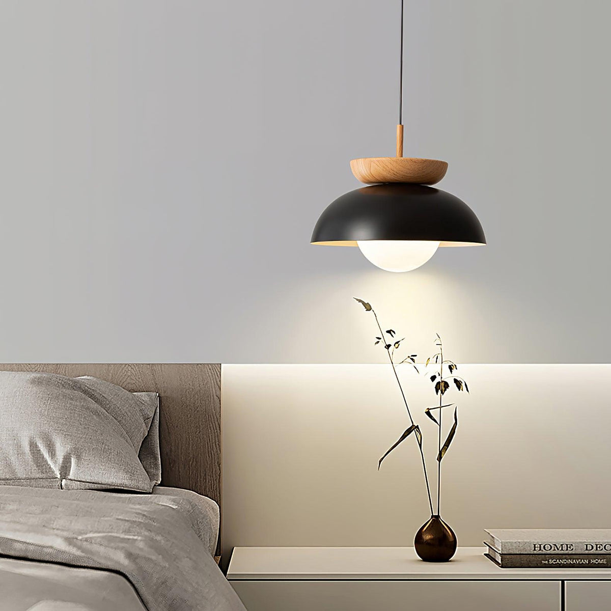 Savie Modern Wood Grain Glass Pendant Light for Dining Room and Kitchen Island