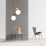 Savie Modern Wood Grain Glass Pendant Light for Dining Room and Kitchen Island