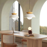 Savie Modern Wood Grain Glass Pendant Light for Dining Room and Kitchen Island