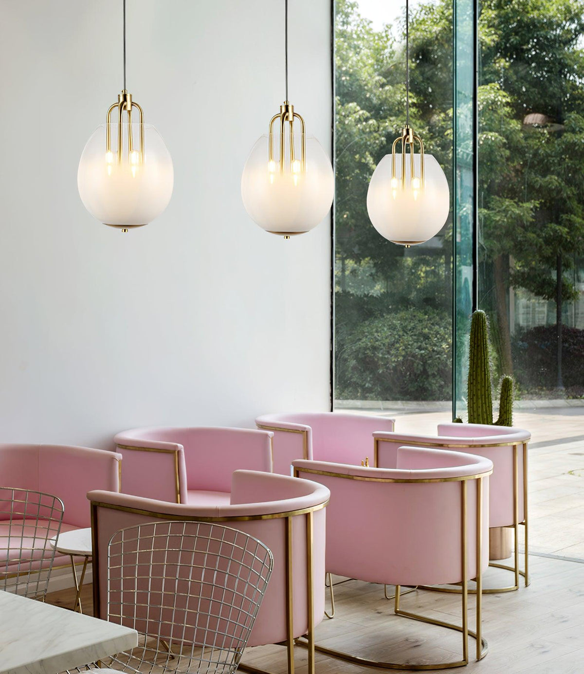 Sawyer Pendant Light in Brass and Sfumato Glass