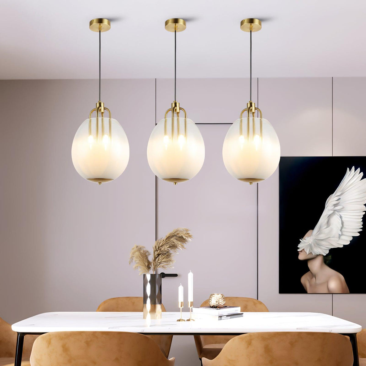 Sawyer Pendant Light in Brass and Sfumato Glass