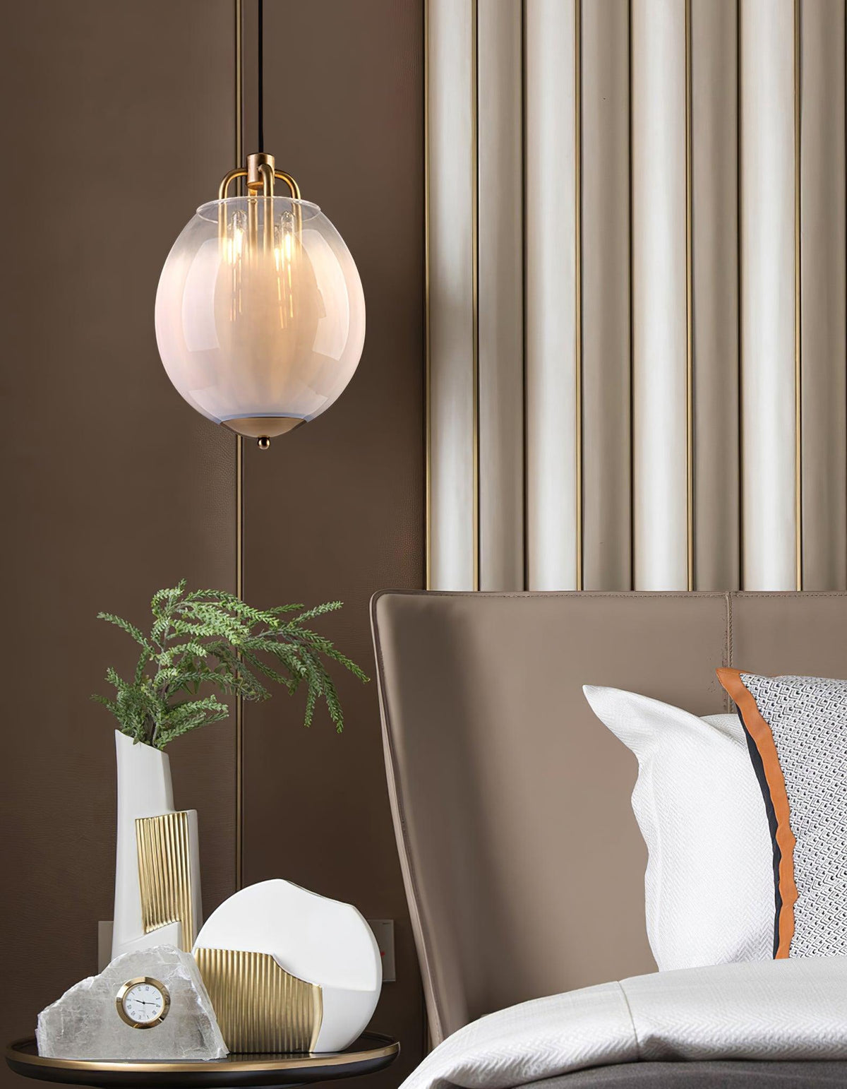 Sawyer Pendant Light in Brass and Sfumato Glass