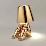 Cute Gold Man Statue Led Table Lamp