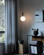 Scandiluxe Brass Pendant Light with Glass Shade – Modern Swag Ceiling Lamp