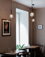 Scandiluxe Brass Pendant Light with Glass Shade – Modern Swag Ceiling Lamp
