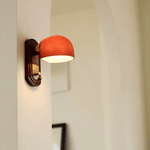 Scarlet Dome Wall Sconce in Gold and Red Glass