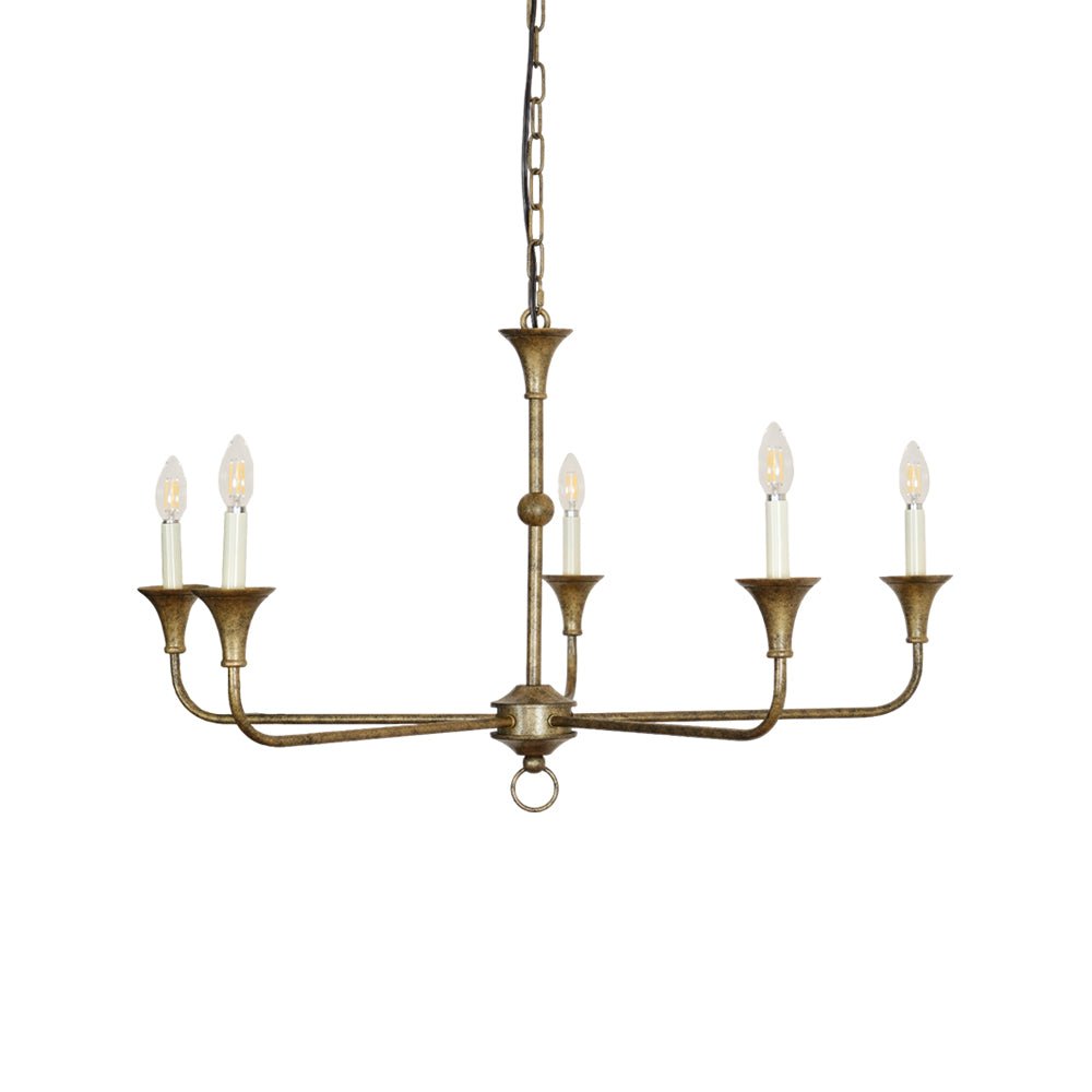 Elara Candle Chandelier – Modern Brass Candelabra Chandelier for Dining Room