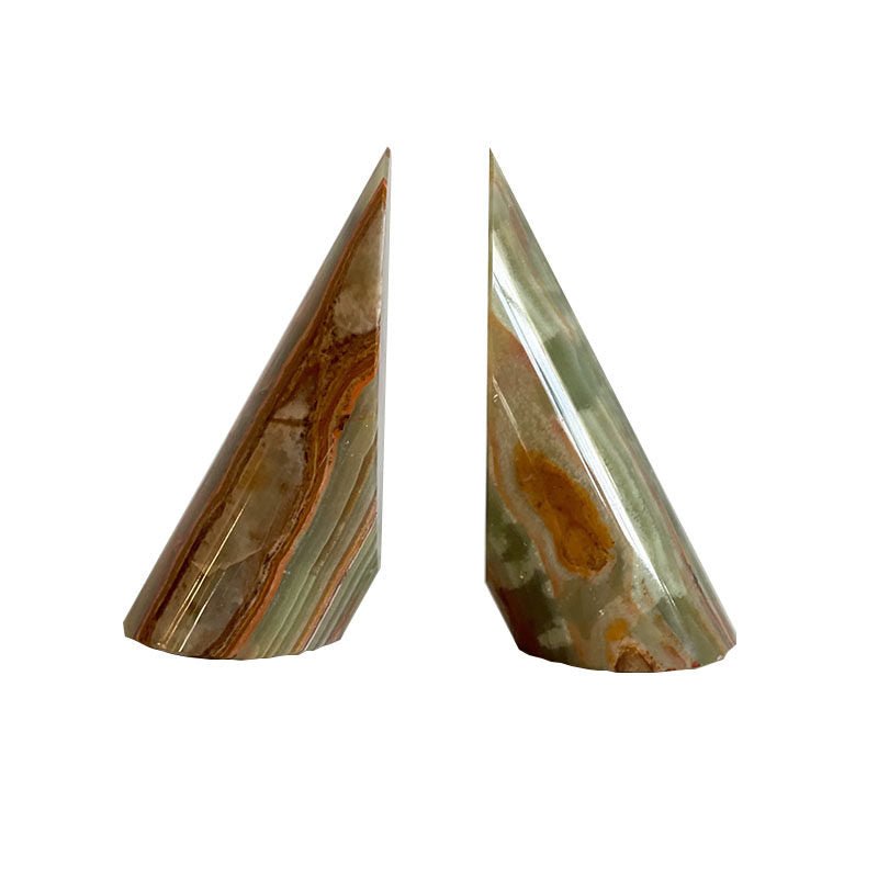 Sculptural Marble Bookends in Natural Stone for Modern Interiors