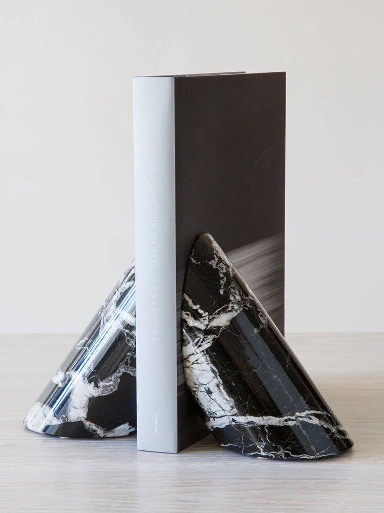 Sculptural Marble Bookends in Natural Stone for Modern Interiors