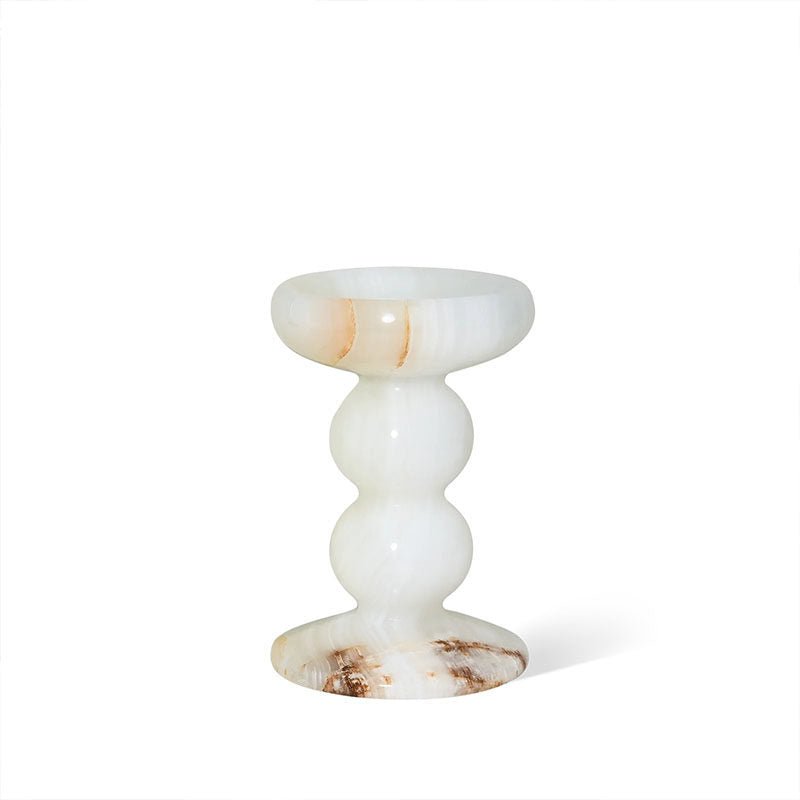 Sculpted Jade Candle Holder – Natural Stone Tabletop Decor