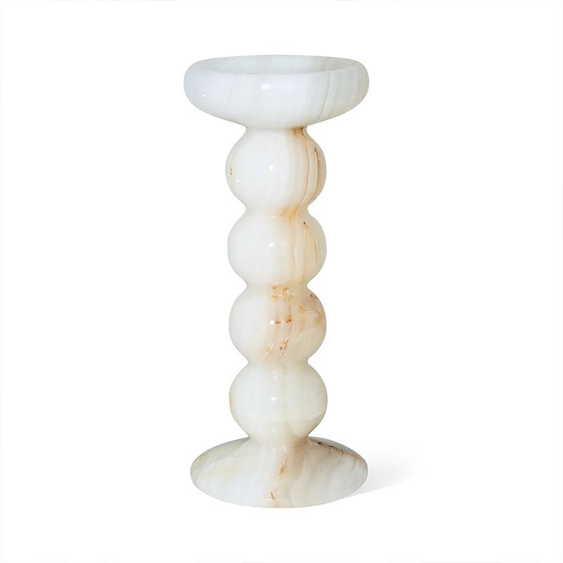 Sculpted Jade Candle Holder – Natural Stone Tabletop Decor