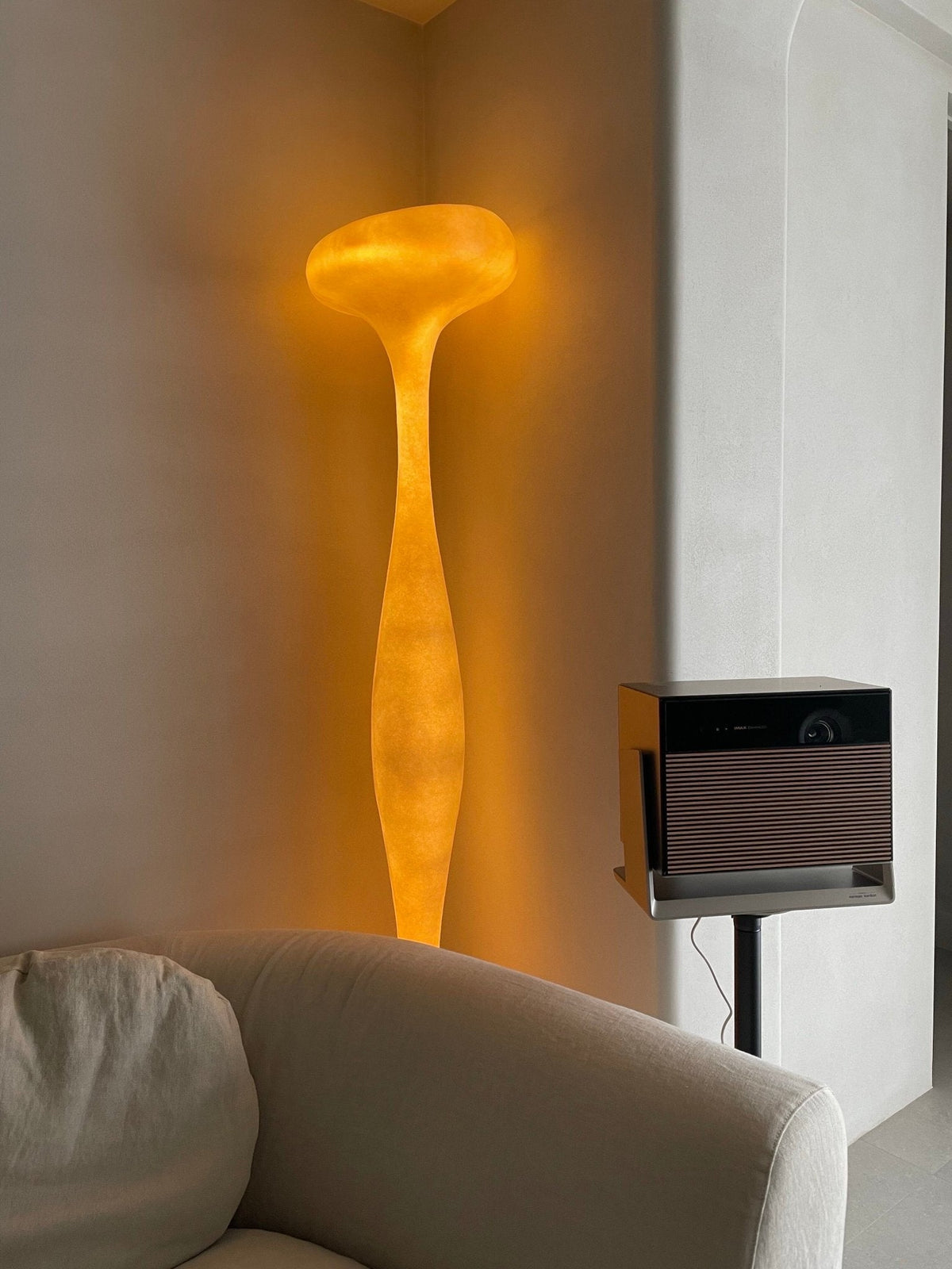 Sculptural Resin Floor Lamp with Integrated LED for Modern Interiors